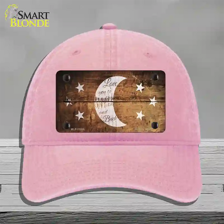 The Moon and Back Novelty License Plate Hat Unconstructed Cotton / Pink