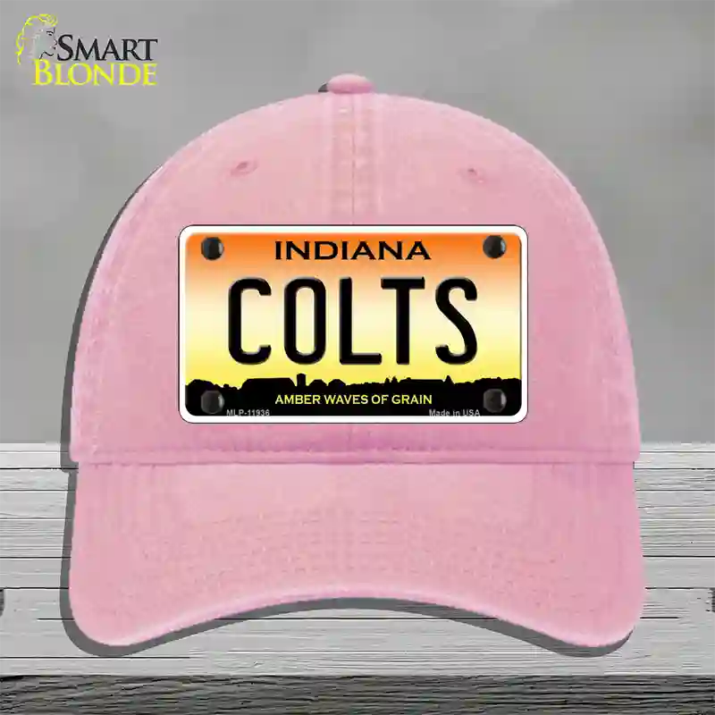 Indiana Colts Novelty License Plate Hat Unconstructed Cotton / Pink