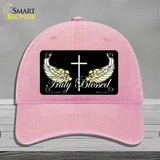 Truly Blessed Novelty License Plate Hat Unconstructed Cotton / Pink