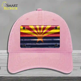 Arizona Corrugated Flag Novelty License Plate Hat Unconstructed Cotton / Pink