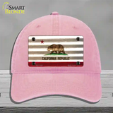 California Corrugated Flag Novelty License Plate Hat Unconstructed Cotton / Pink