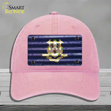 Connecticut Corrugated Flag Novelty License Plate Hat Unconstructed Cotton / Pink