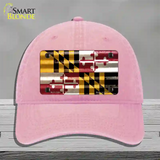 Maryland Corrugated Flag Novelty License Plate Hat Unconstructed Cotton / Pink