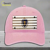 Massachusetts Corrugated Flag Novelty License Plate Hat Unconstructed Cotton / Pink