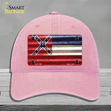 Mississippi Corrugated Flag Novelty License Plate Hat Unconstructed Cotton / Pink