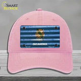 Oklahoma Corrugated Flag Novelty License Plate Hat Unconstructed Cotton / Pink