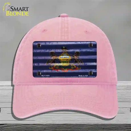 Pennsylvania Corrugated Flag Novelty License Plate Hat Unconstructed Cotton / Pink