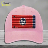 Tennessee Corrugated Flag Novelty License Plate Hat Unconstructed Cotton / Pink