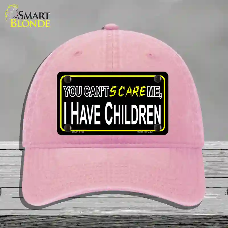 Cant Scare Me Novelty License Plate Hat Unconstructed Cotton / Pink