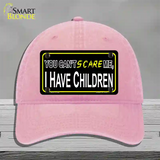 Cant Scare Me Novelty License Plate Hat Unconstructed Cotton / Pink