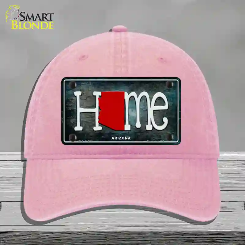 Arizona Home State Outline Novelty License Plate Hat Unconstructed Cotton / Pink