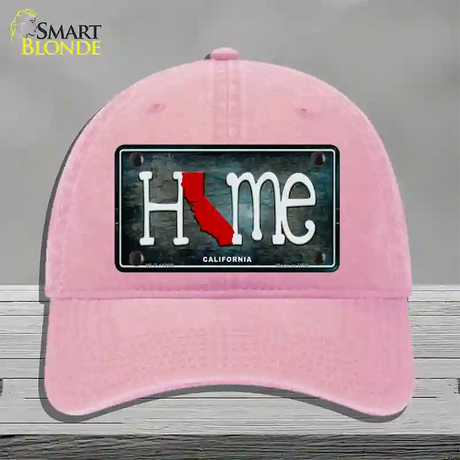 California Home State Outline Novelty License Plate Hat Unconstructed Cotton / Pink