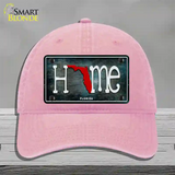 Florida Home State Outline Novelty License Plate Hat Unconstructed Cotton / Pink