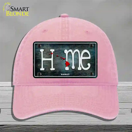 Hawaii Home State Outline Novelty License Plate Hat Unconstructed Cotton / Pink