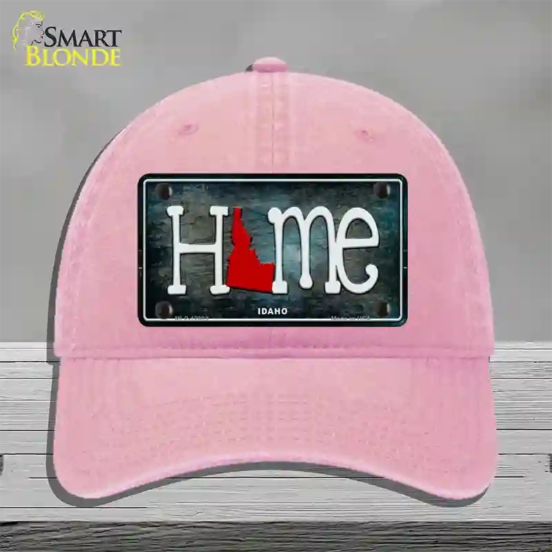 Idaho Home State Outline Novelty License Plate Hat Unconstructed Cotton / Pink