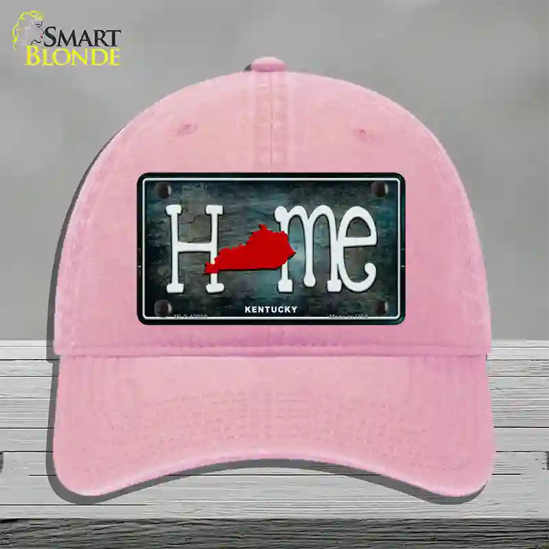 Kentucky Home State Outline Novelty License Plate Hat Unconstructed Cotton / Pink