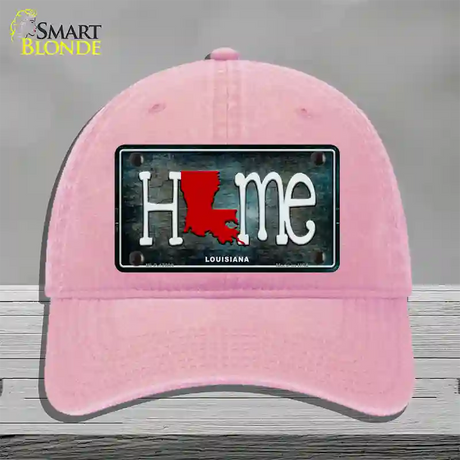 Louisiana Home State Outline Novelty License Plate Hat Unconstructed Cotton / Pink