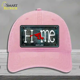 Maryland Home State Outline Novelty License Plate Hat Unconstructed Cotton / Pink