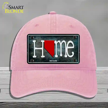 Nevada Home State Outline Novelty License Plate Hat Unconstructed Cotton / Pink