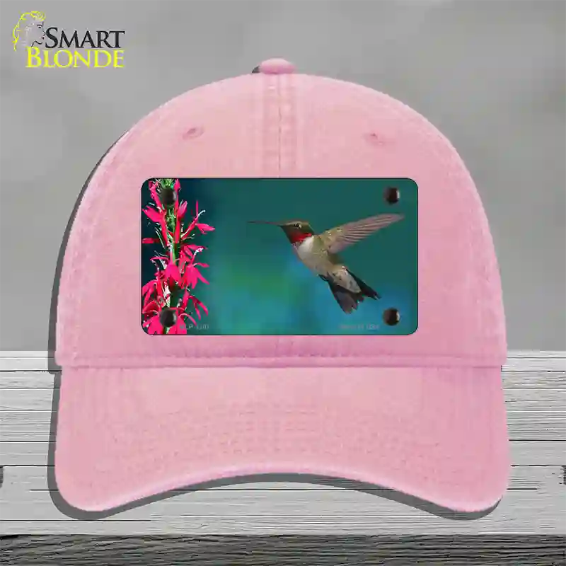 Humming Bird Novelty License Plate Hat Unconstructed Cotton / Pink