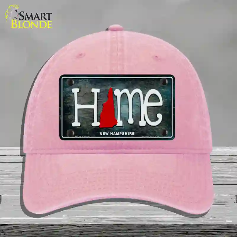 New Hampshire Home State Outline Novelty License Plate Hat Unconstructed Cotton / Pink