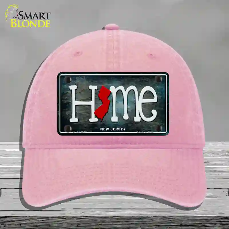 New Jersey Home State Outline Novelty License Plate Hat Unconstructed Cotton / Pink