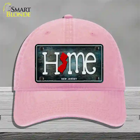 New Jersey Home State Outline Novelty License Plate Hat Unconstructed Cotton / Pink