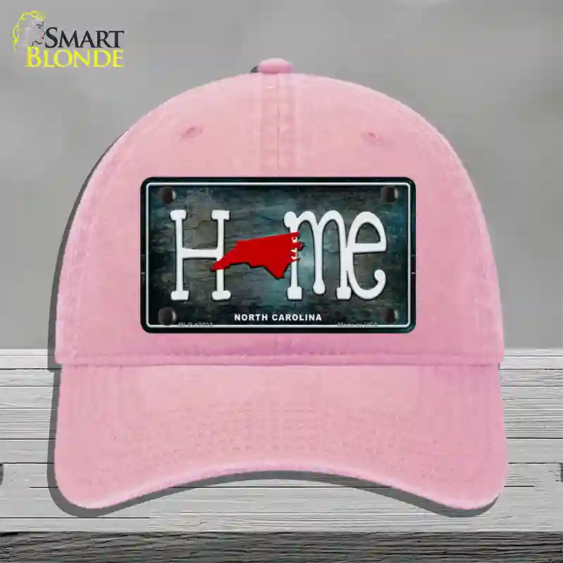 North Carolina Home State Outline Novelty License Plate Hat Unconstructed Cotton / Pink