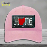 Ohio Home State Outline Novelty License Plate Hat Unconstructed Cotton / Pink