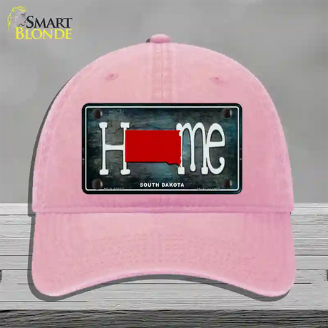 South Dakota Home State Outline Novelty License Plate Hat Unconstructed Cotton / Pink