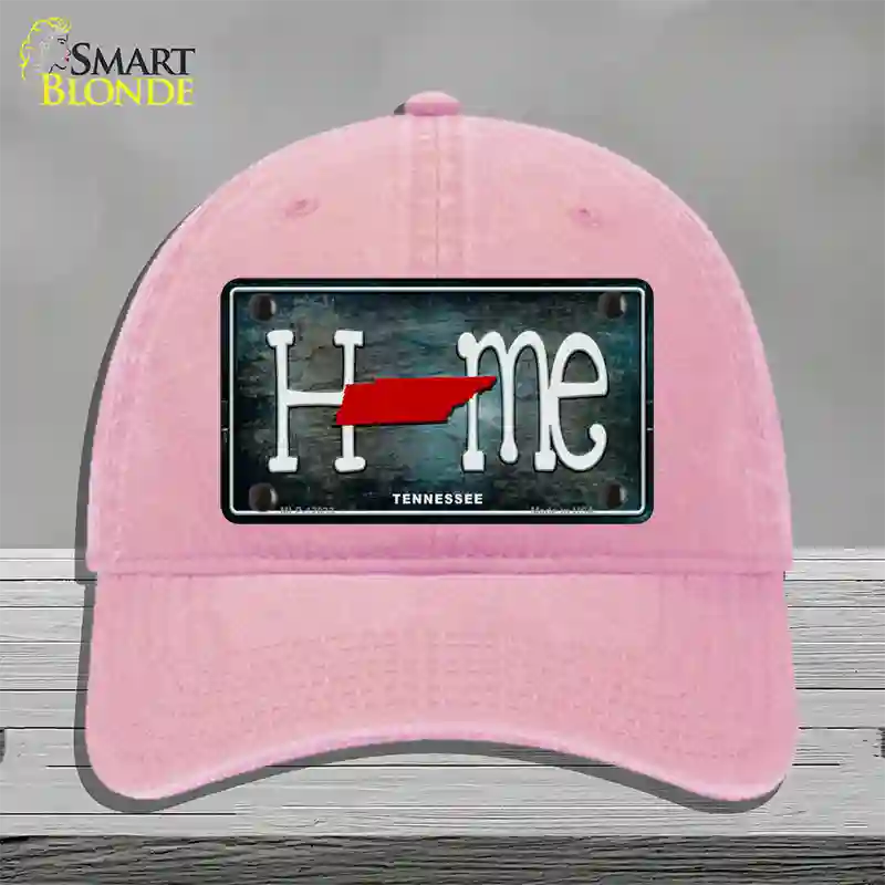 Tennessee Home State Outline Novelty License Plate Hat Unconstructed Cotton / Pink