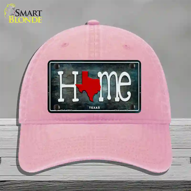 Texas Home State Outline Novelty License Plate Hat Unconstructed Cotton / Pink