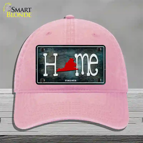 Virginia Home State Outline Novelty License Plate Hat Unconstructed Cotton / Pink