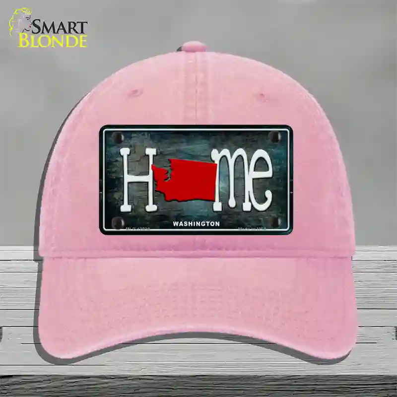 Washington Home State Outline Novelty License Plate Hat Unconstructed Cotton / Pink