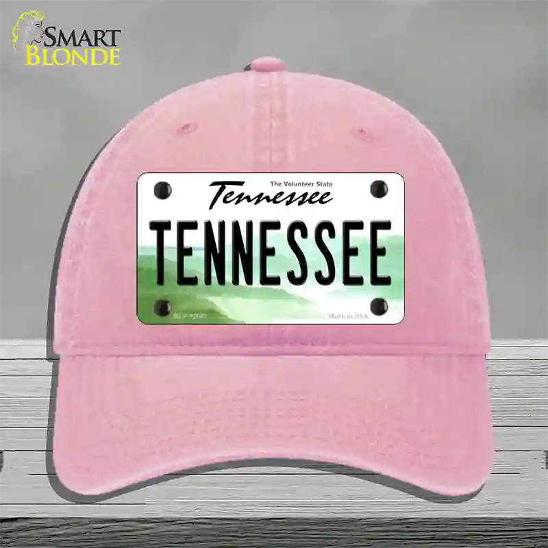 Tennessee Volunteer State Novelty License Plate Hat Unconstructed Cotton / Pink