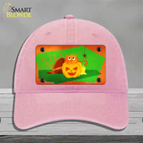 Pumpkin Kitty Novelty License Plate Hat Unconstructed Cotton / Pink