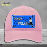 Dogs Rule Novelty License Plate Hat Tag Unconstructed Cotton / Pink