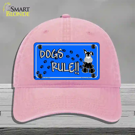 Dogs Rule Novelty License Plate Hat Tag Unconstructed Cotton / Pink