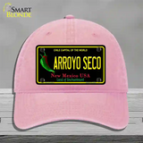 Arroyo Seco Black New Mexico Novelty License Plate Hat Unconstructed Cotton / Pink