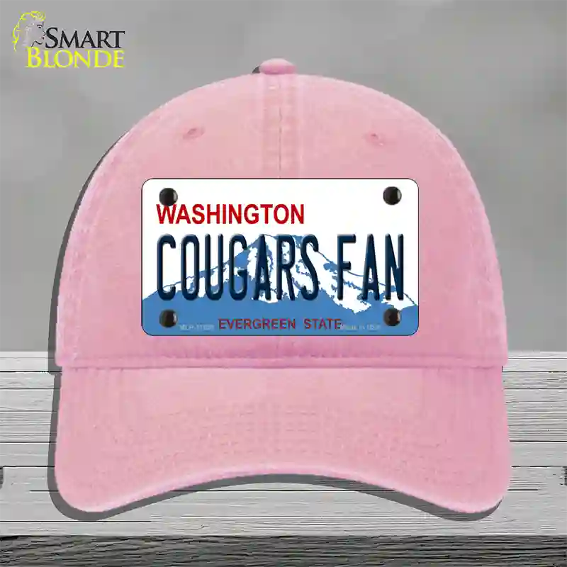 Washington Cougars Fan Novelty License Plate Hat Unconstructed Cotton / Pink