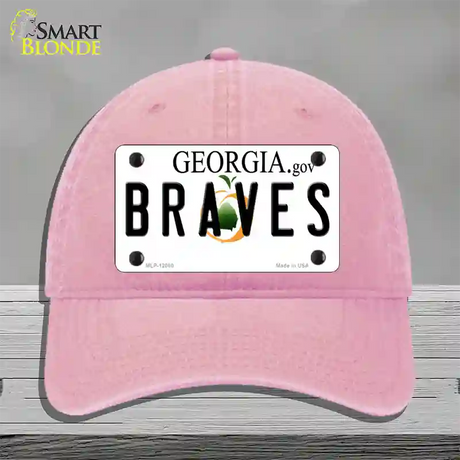 Georgia Braves Novelty License Plate Hat Unconstructed Cotton / Pink