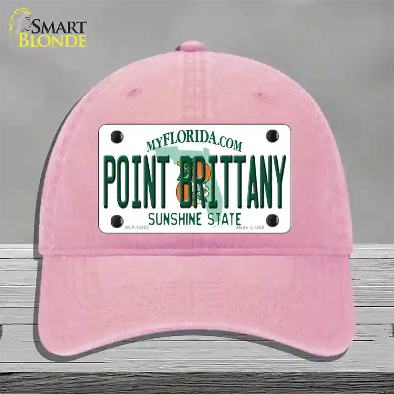 Florida Point Brittany Novelty License Plate Hat Unconstructed Cotton / Pink