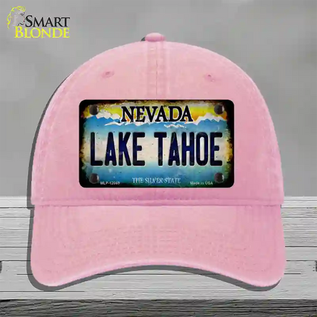 Nevada Lake Tahoe Novelty License Plate Hat Unconstructed Cotton / Pink