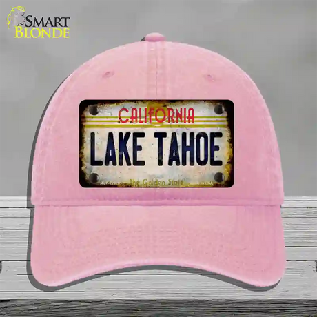 California Lake Tahoe Novelty License Plate Hat Unconstructed Cotton / Pink