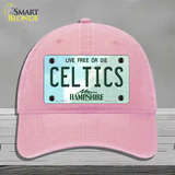 Celtics New Hampshire State Novelty License Plate Hat Unconstructed Cotton / Pink