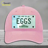 Eggs New Hampshire State Novelty License Plate Hat Unconstructed Cotton / Pink