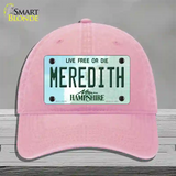 Meredith New Hampshire State Novelty License Plate Hat Unconstructed Cotton / Pink