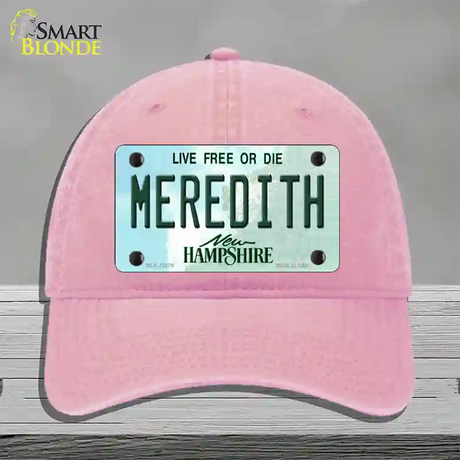 Meredith New Hampshire State Novelty License Plate Hat Unconstructed Cotton / Pink