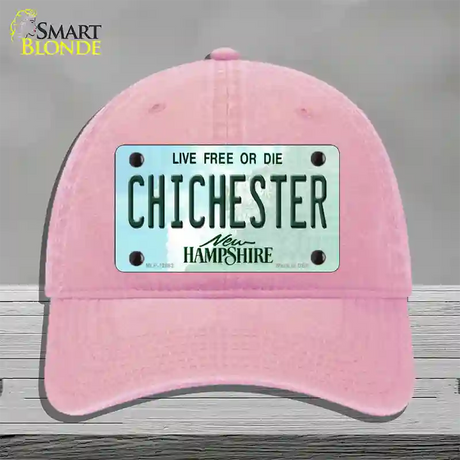 Chichester New Hampshire State Novelty License Plate Hat Unconstructed Cotton / Pink