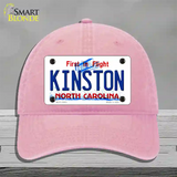 Kinston North Carolina State Novelty License Plate Hat Unconstructed Cotton / Pink